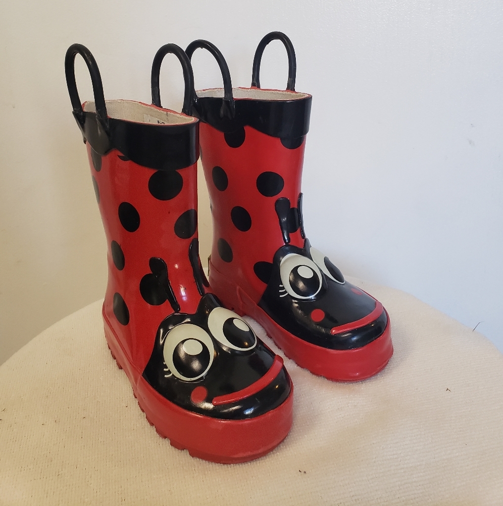 Western Chief Ladybug Rainboots EUC sz 6